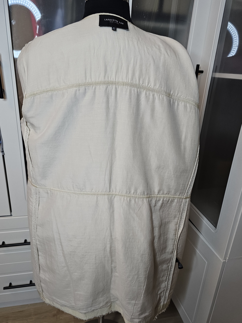 Lafayette 148 New York Cream Textured Crewneck Jacket - Picture 8 of 10